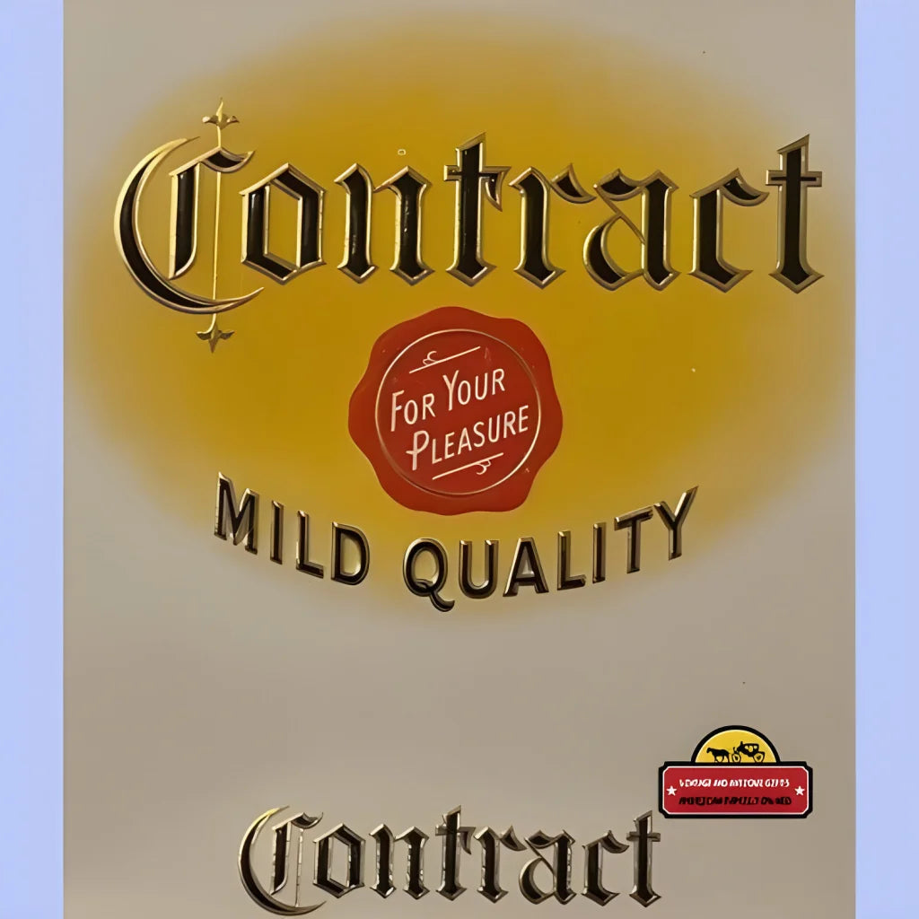 Vintage-style Contract brand cigarette ad on an antique vintage cigar label