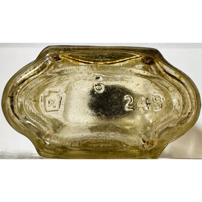 Gold vintage coin purse with embossed design and blackened edges from Rare Antique Vintage Ja Greens Collectible Bottle Brilliantine