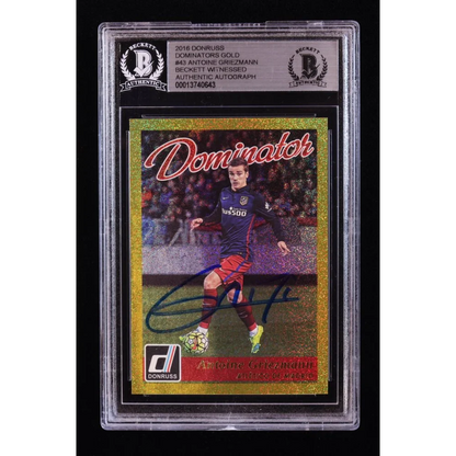 Antoine Griezmann graded 2016 Donruss Dominators Gold signed soccer card BGS authenticated