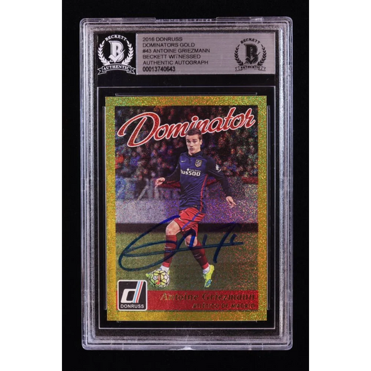 Antoine Griezmann graded 2016 Donruss Dominators Gold signed soccer card BGS authenticated