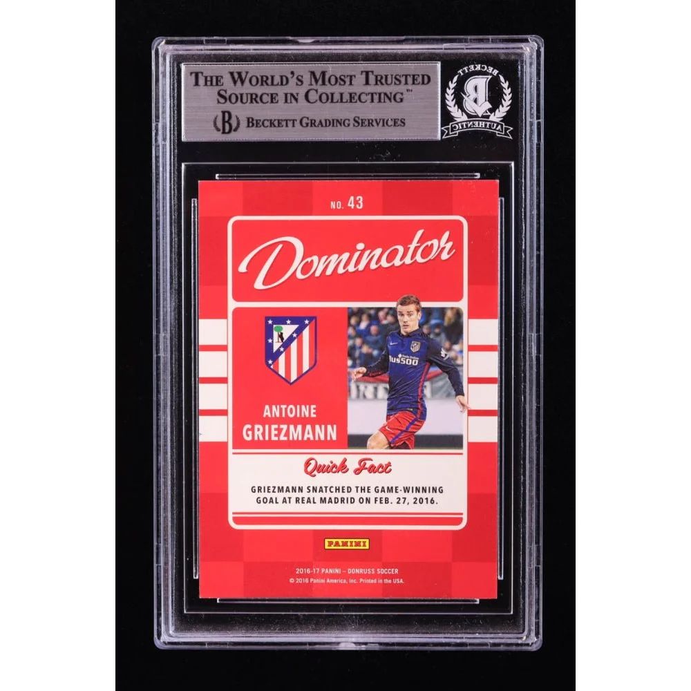 Graded Antoine Griezmann soccer trading card from Rare Antoine Griezmann Signed Gold Card BGS