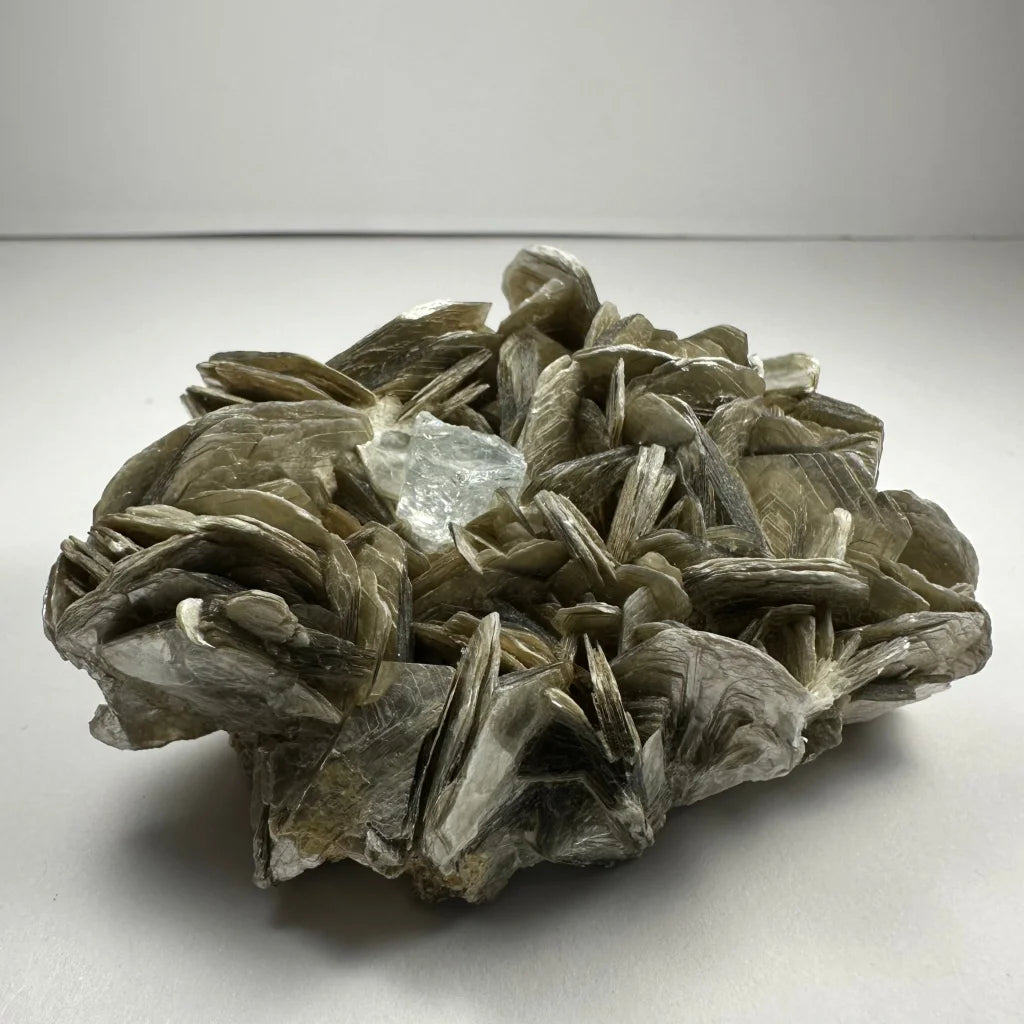 Rare shigar valley aquamarine with leaf-like crystals and quartz inclusion