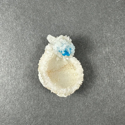 Rare Blue Cavansite Crystal Cluster from India on translucent white formation