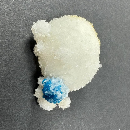 Rare blue Cavansite crystal cluster from India in translucent white formation