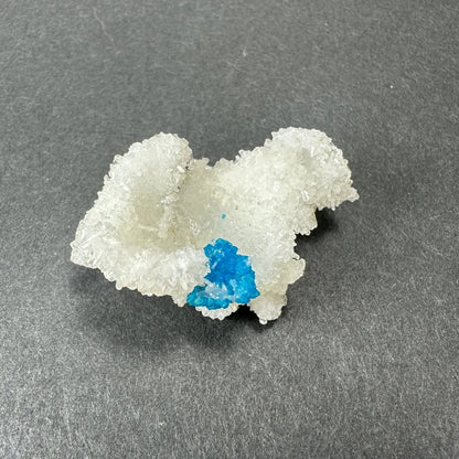 Rare blue Cavansite crystal cluster in translucent white matrix from India