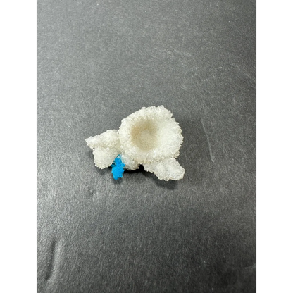 Rare blue cavansite crystal cluster from India with white accents