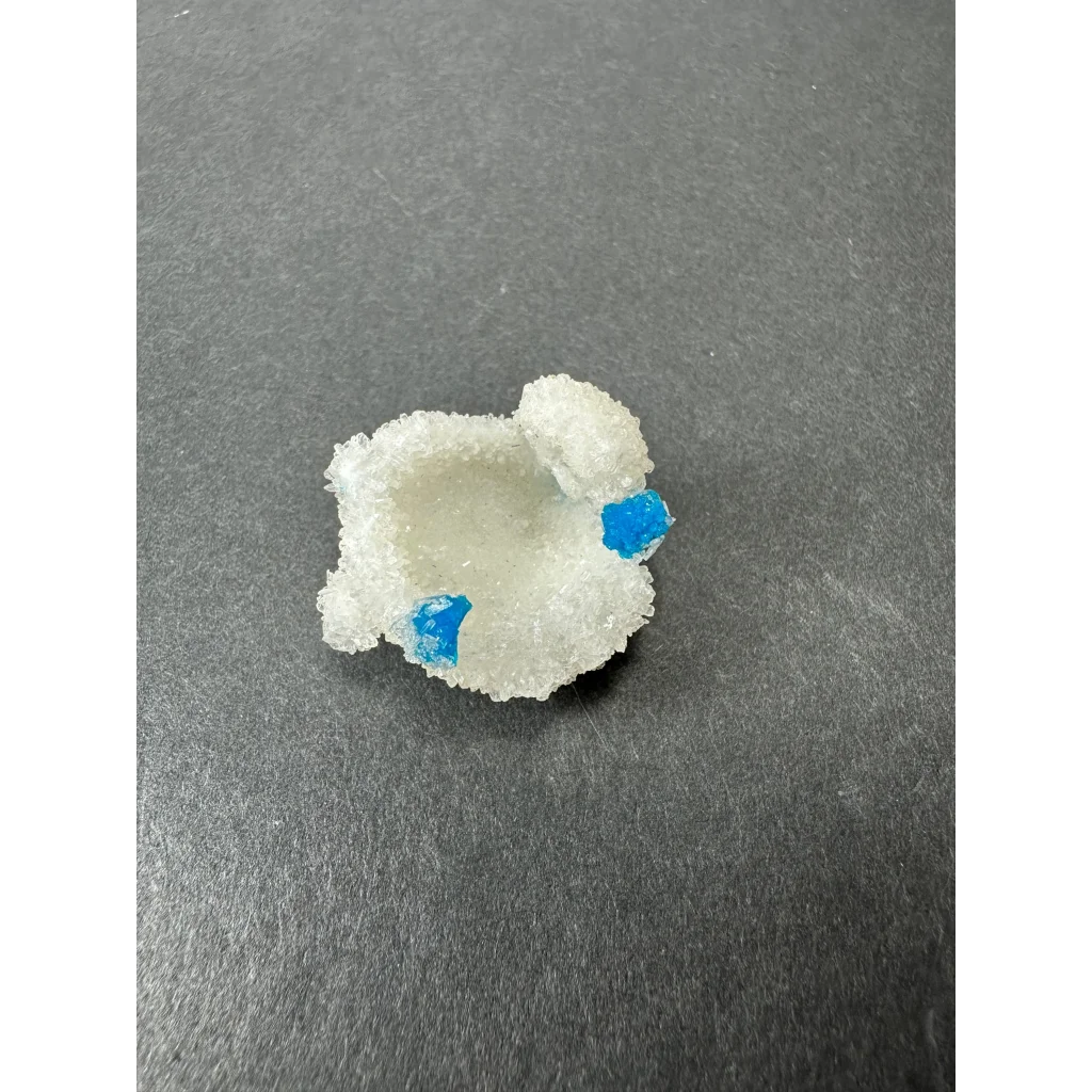 Rare blue Cavansite crystal cluster with white sugar-like formation from India