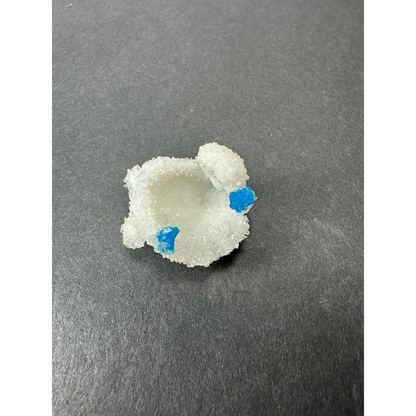Rare blue Cavansite crystal cluster with white sugar-like formation from India
