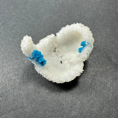 Rare blue Cavansite geode with heart-shaped cavity from India