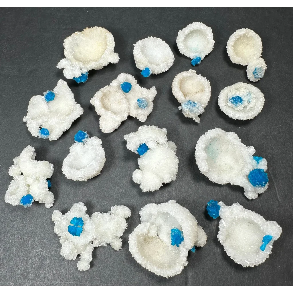 Rare Blue Cavansite Crystal Cluster from India with vibrant inclusions