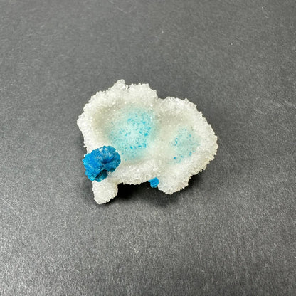 Rare blue cavansite crystal cluster geode from India