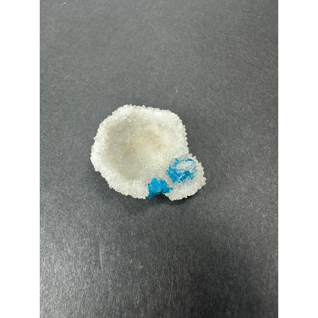 Rare blue Cavansite crystal cluster from India with sugar shell and candy center