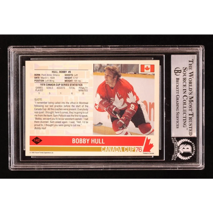 Graded Bobby Hull Canada Cup 76 hockey card from Rare Bobby Hull Signed collection