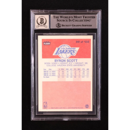 Graded 1986-87 Fleer Byron Scott basketball card in Rare Byron Scott autographed BGS card
