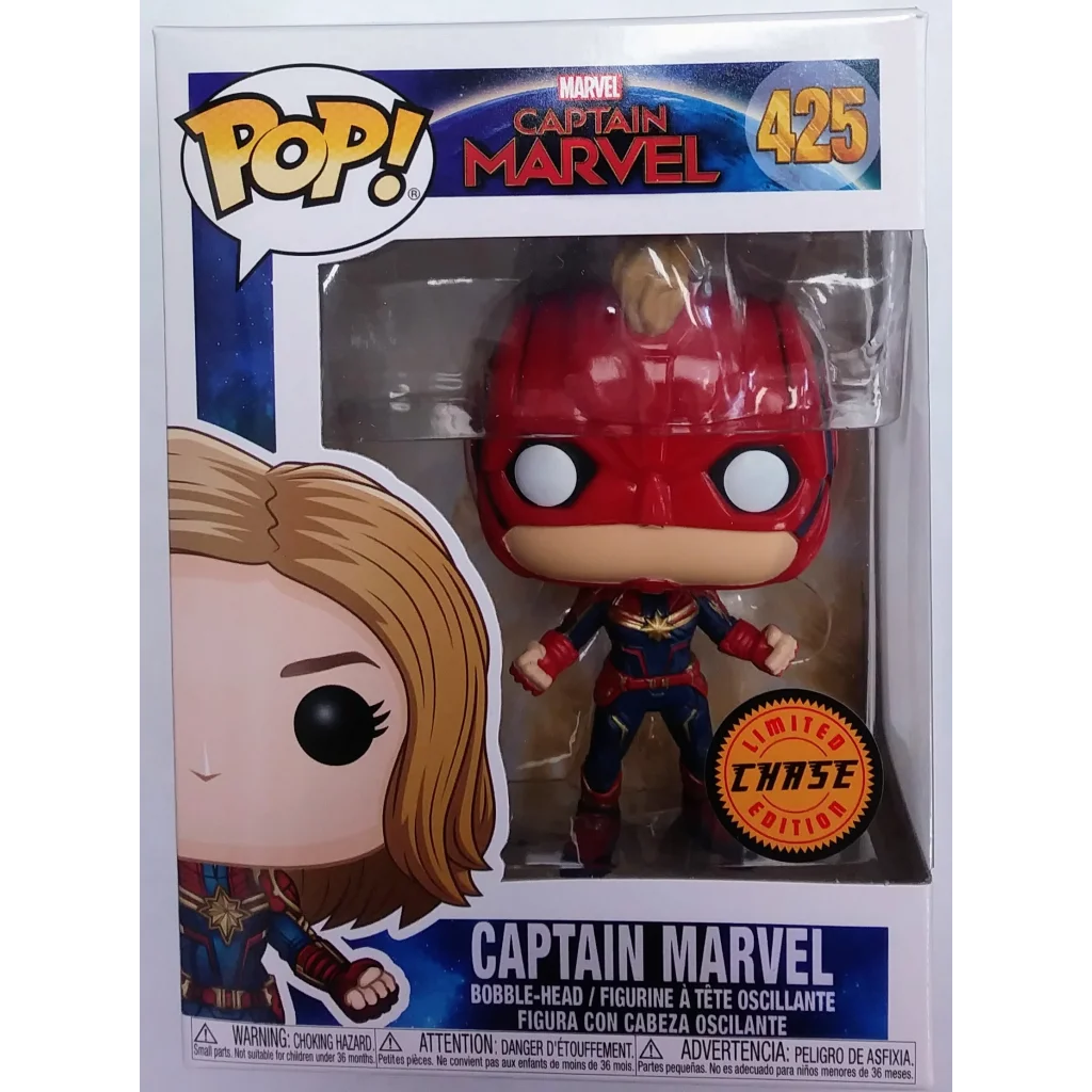 Rare Captain Marvel Funko Pop #425 Chase Edition Figure