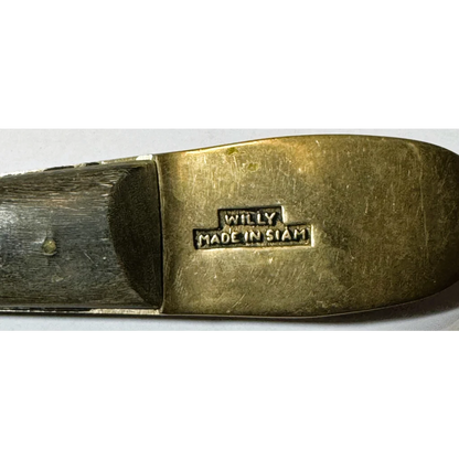 Rare gold pocket knife with Willy Schlegelmilch engraving in Century Exclusive Willy set