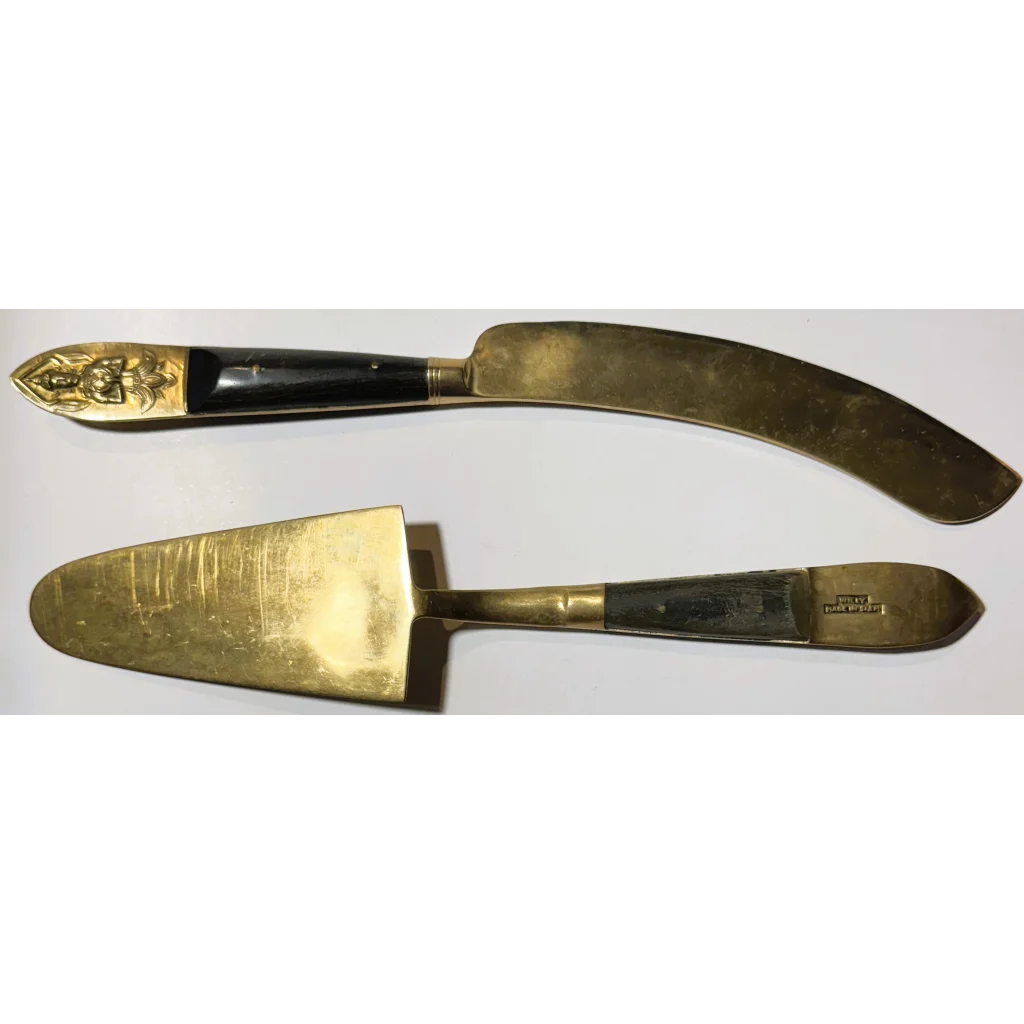 Ornate gold and black Willy Schlegelmilch cake server set from Rare Century Exclusive