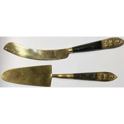 Rare Century Exclusive Willy Schlegelmilch antique brass cake server