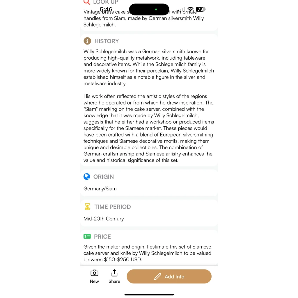 Rare Century Exclusive Willy Schlegelmilch brass cutlery set with intricate motifs