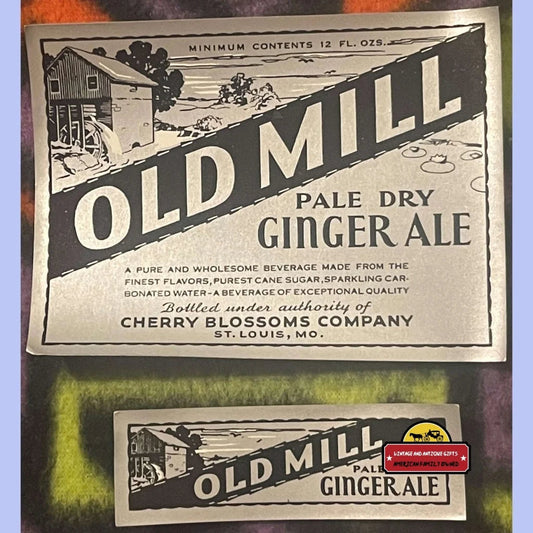 Rare Combo Antique Vintage Old Mill Ginger Ale Labels St Louis Mo 1930s Advertisements and Soda Discover Exquisite – MO