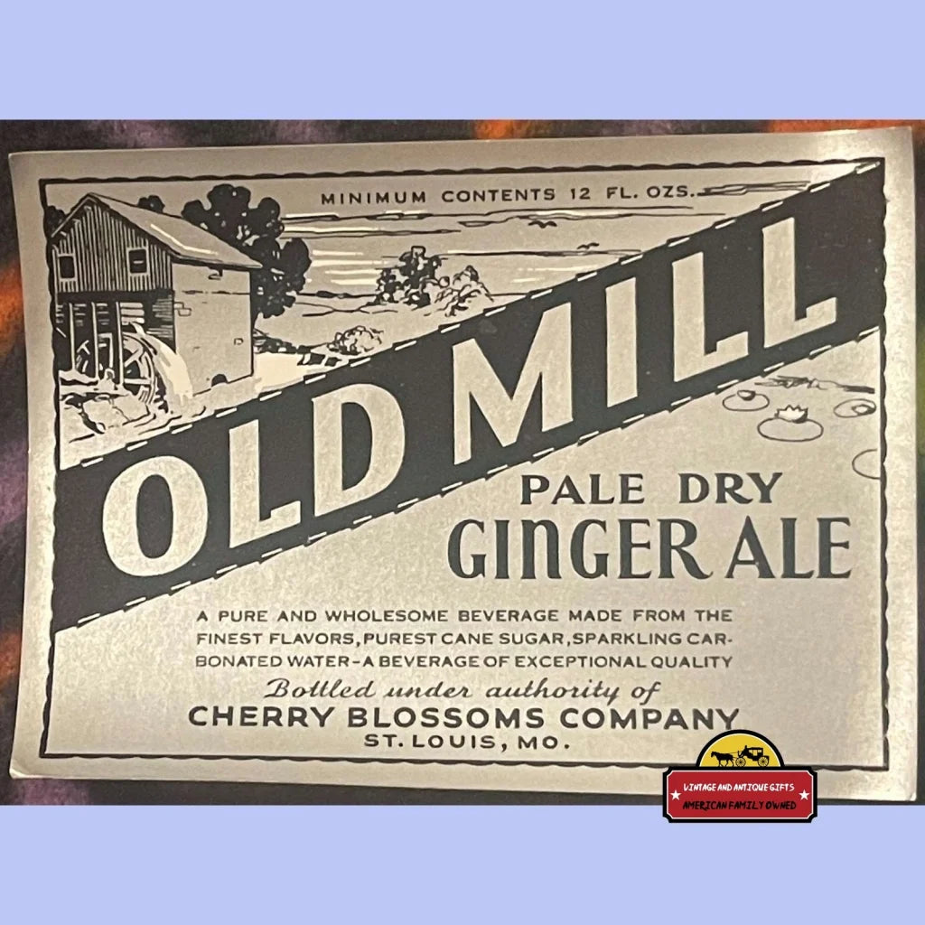 Rare Combo Antique Vintage Old Mill Ginger Ale Labels St Louis Mo 1930s - Advertisements - Soda And Beverage