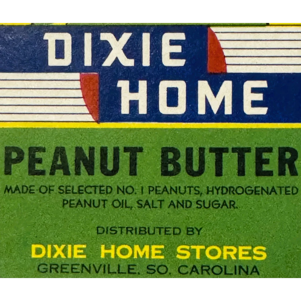 Vintage Dixie Home peanut butter label from the 1930s antique vintage collection
