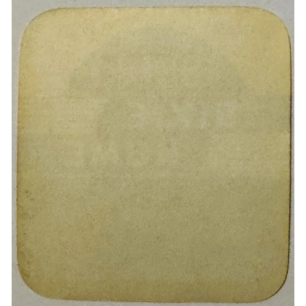 Square tan vintage Dixie Home peanut butter coaster from the 1930s antique find