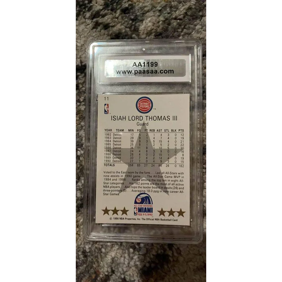 Graded Isiah Thomas basketball card from 1990 Hoops for collectors