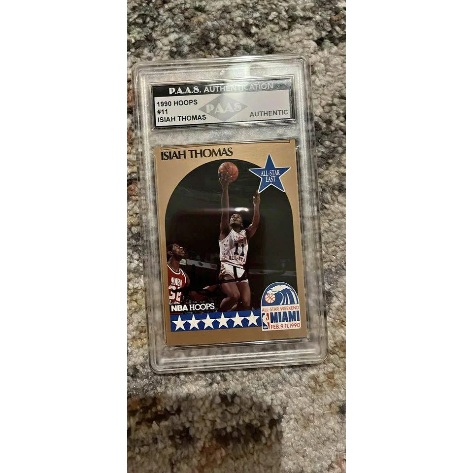 Graded 1990 Hoops Isiah Thomas basketball card for collectors, perfect Isiah Thomas card pickup