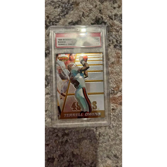 Image of graded 1996 Bowman Terrell Owens rookie card for your Owens card collection