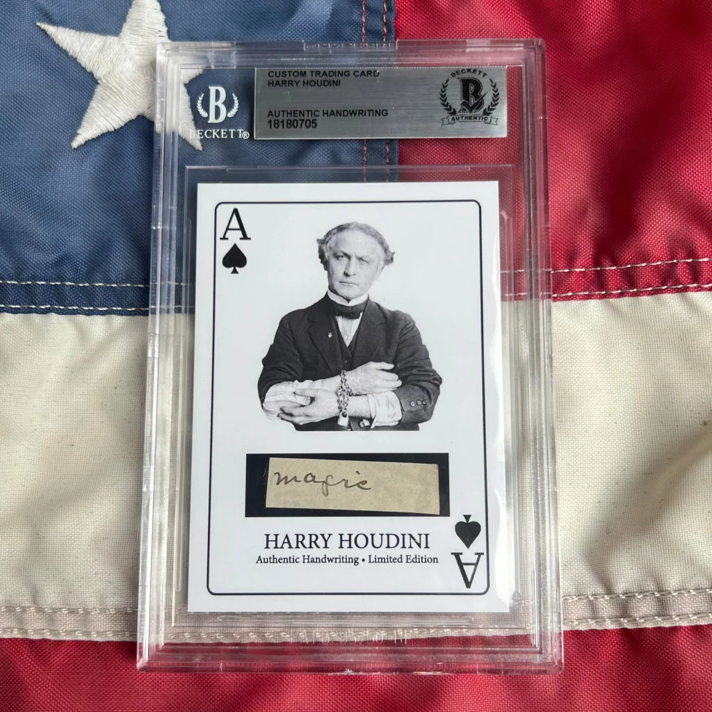 Graded Harry Houdini autograph trading card from Rare Harry Houdini Handwritten Word collection