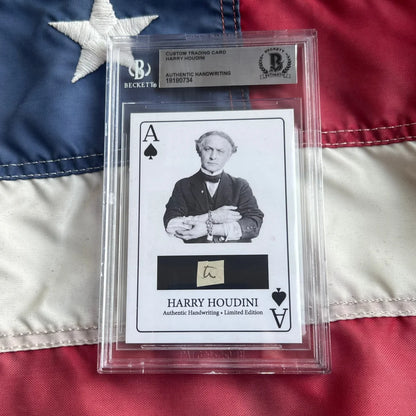 Rare Harry Houdini ace of spades card with authentic handwriting
