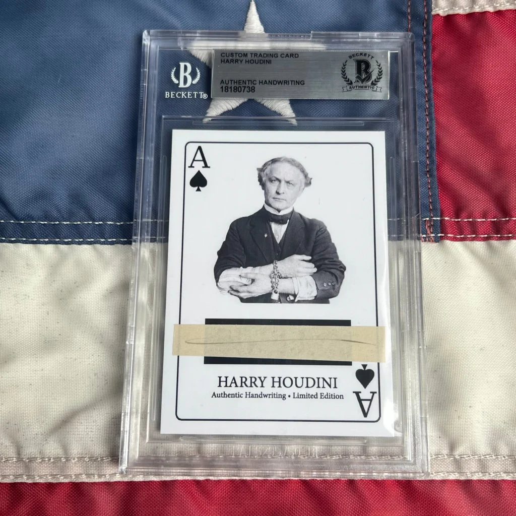 Beckett-graded Harry Houdini trading card from Rare Harry Houdini Handwritten Word collection