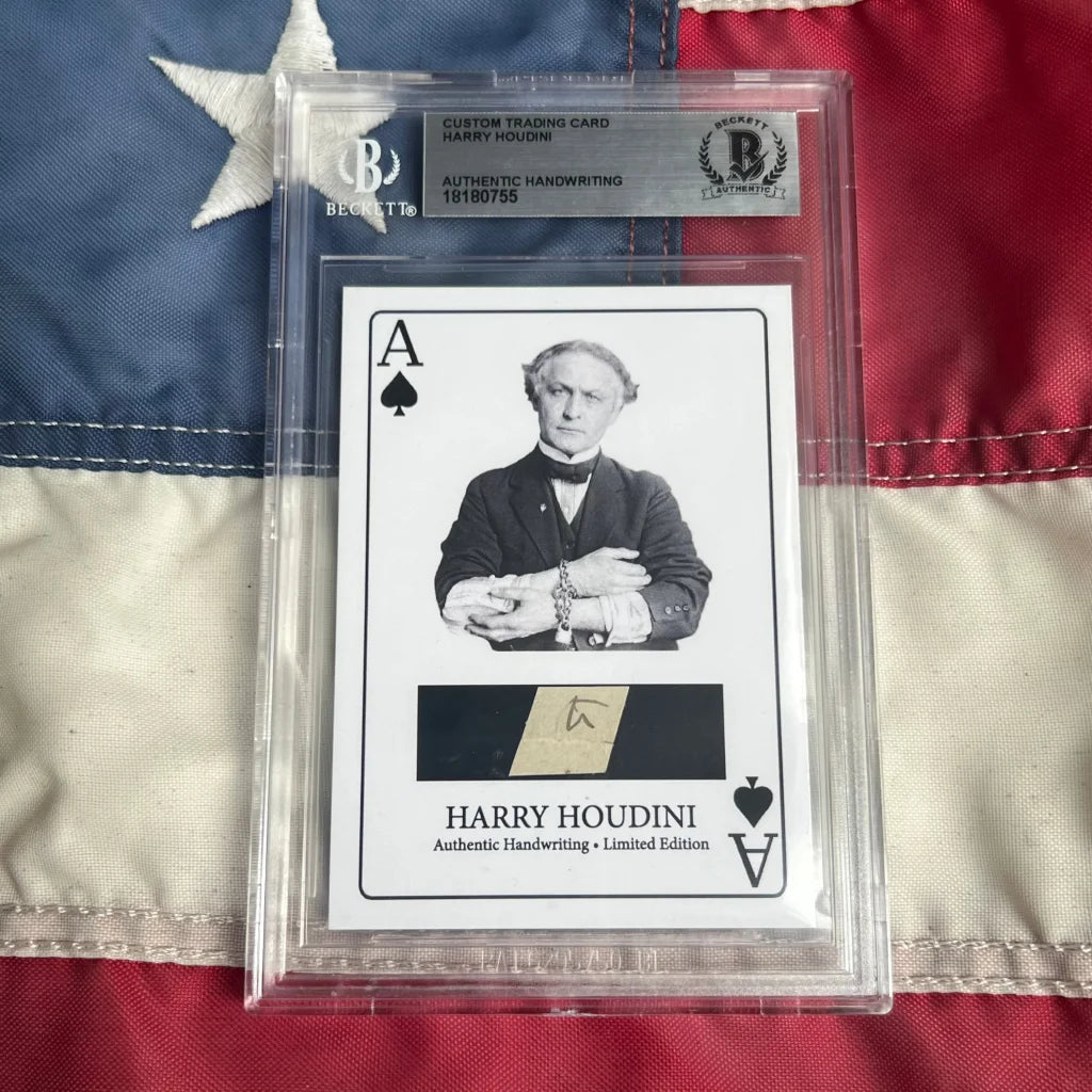Beckett-graded Harry Houdini handwritten word trading card from Rare Harry Houdini Collection