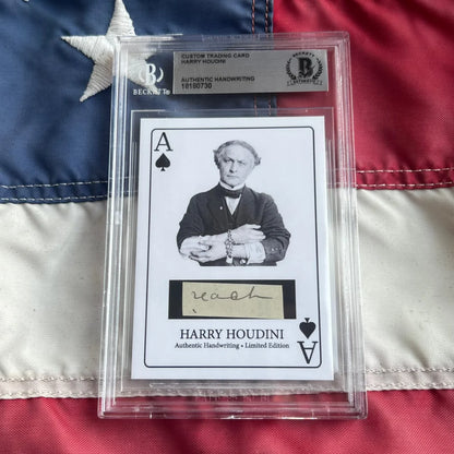 Rare Harry Houdini ace of spades card with authentic handwriting