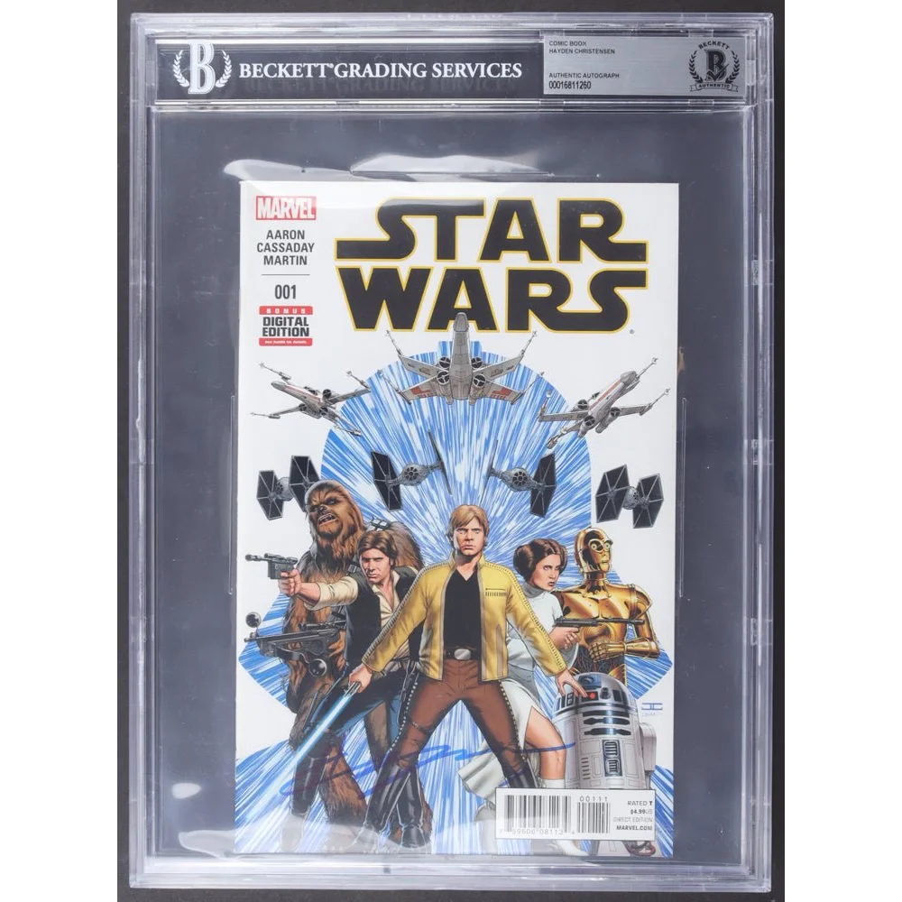 Graded Star Wars Marvel comic book issue 1 with Hayden Christensen autograph