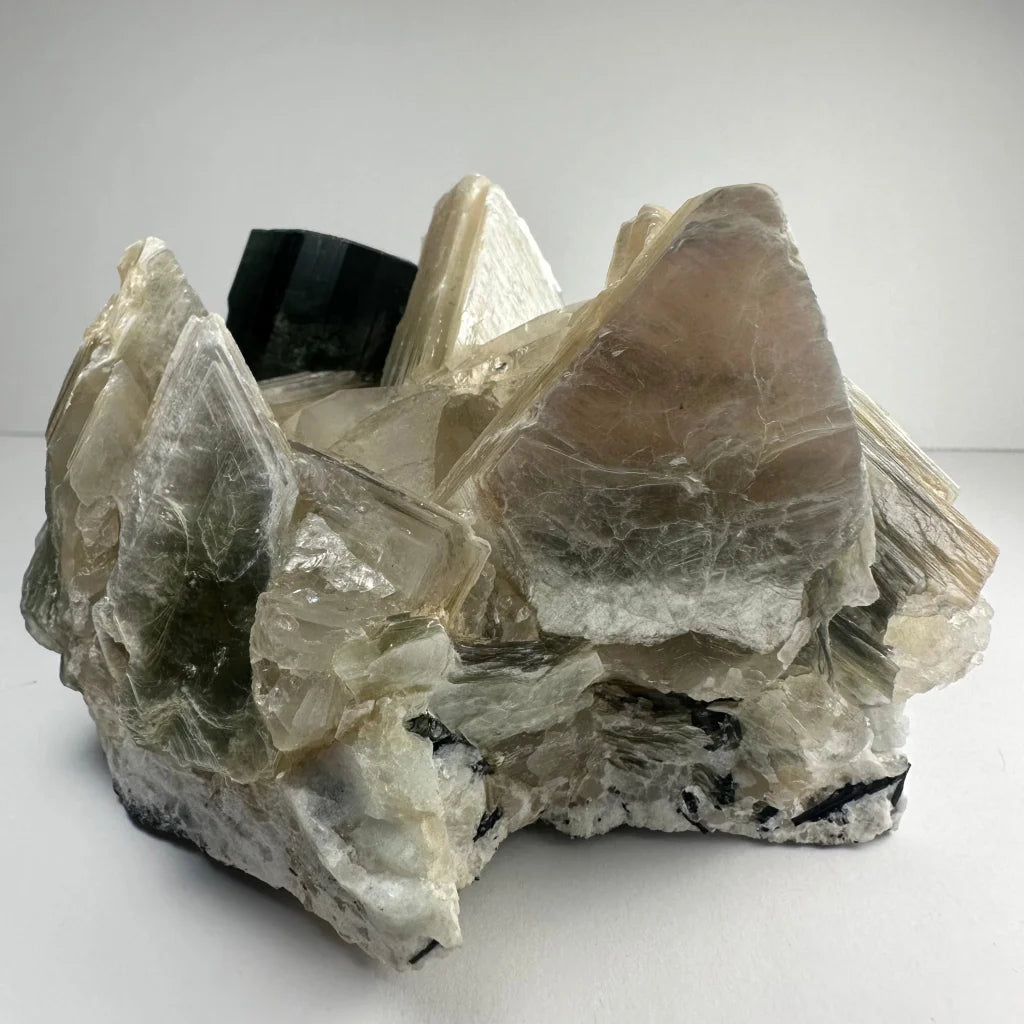 Rare indicolite tourmaline crystal from Afghanistan with amber tones