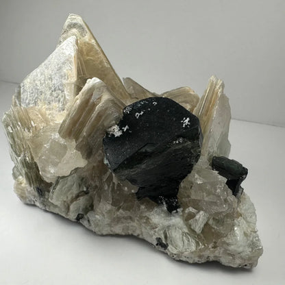 Rare Indicolite Tourmaline crystal from Afghanistan, black quartz specimen