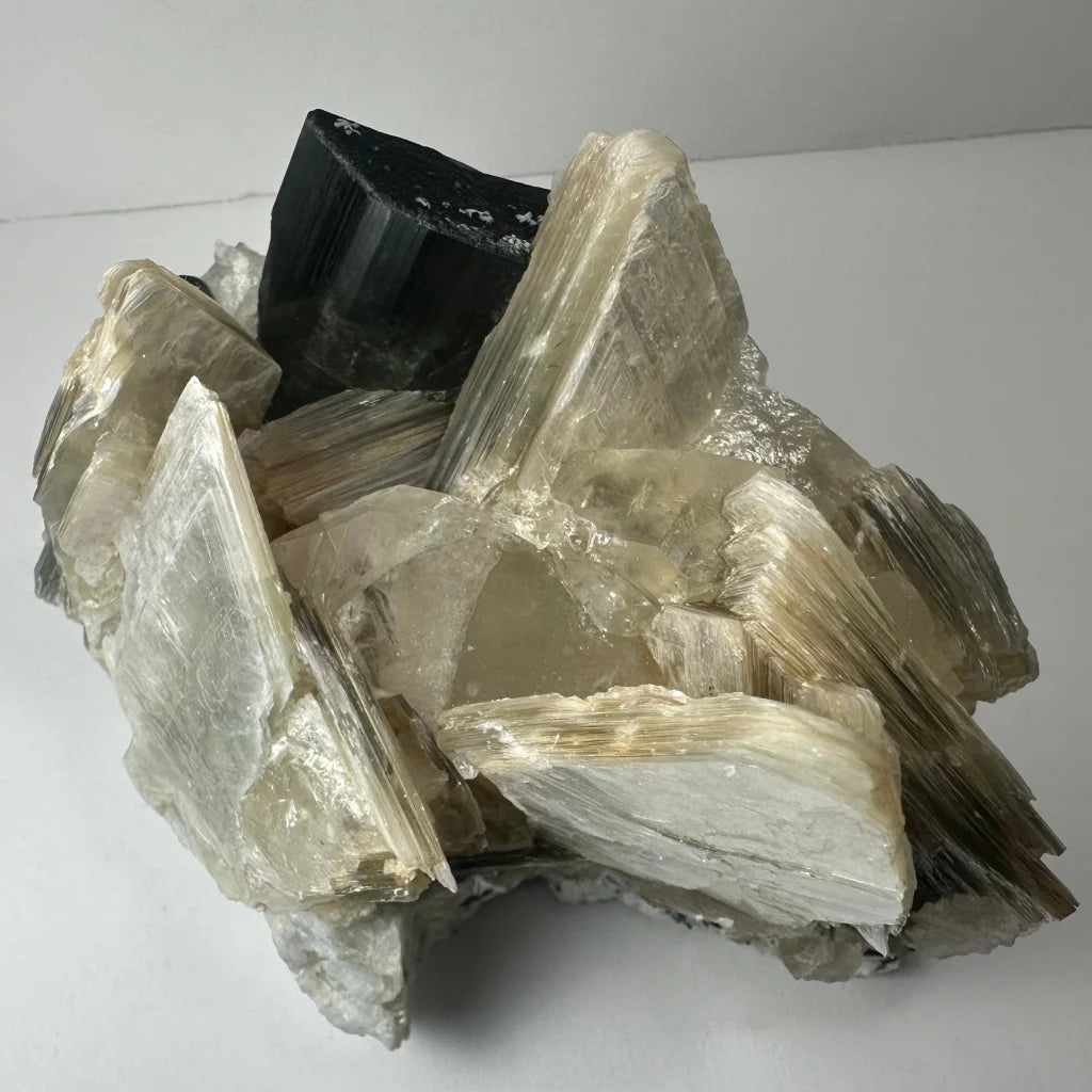 Rare Indicolite Tourmaline Crystal from Afghanistan with black translucent specimen