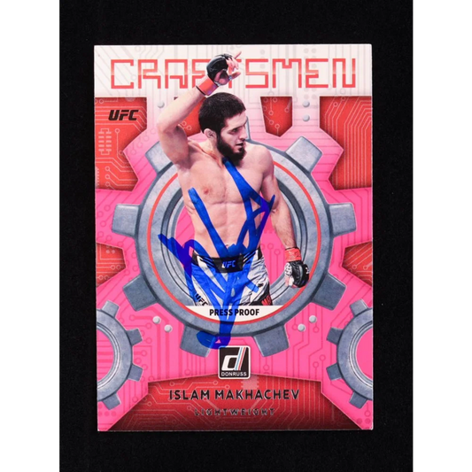 Autographed Islam Makhachev UFC trading card with Beckett Authentication for collectors