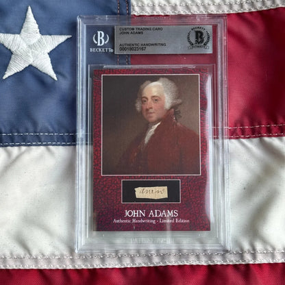 Rare John Adams handwriting cards with authentic legal document note