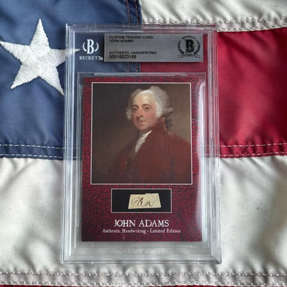 Rare John Adams limited edition handwriting card with authentic signature