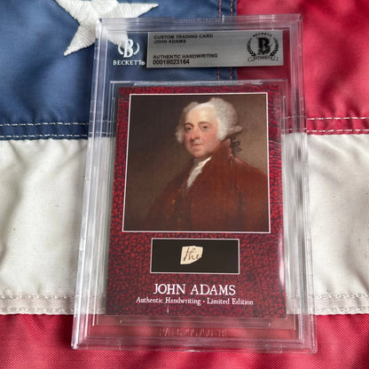 John Adams custom trading card with authentic handwriting in protective slab for legal document fans