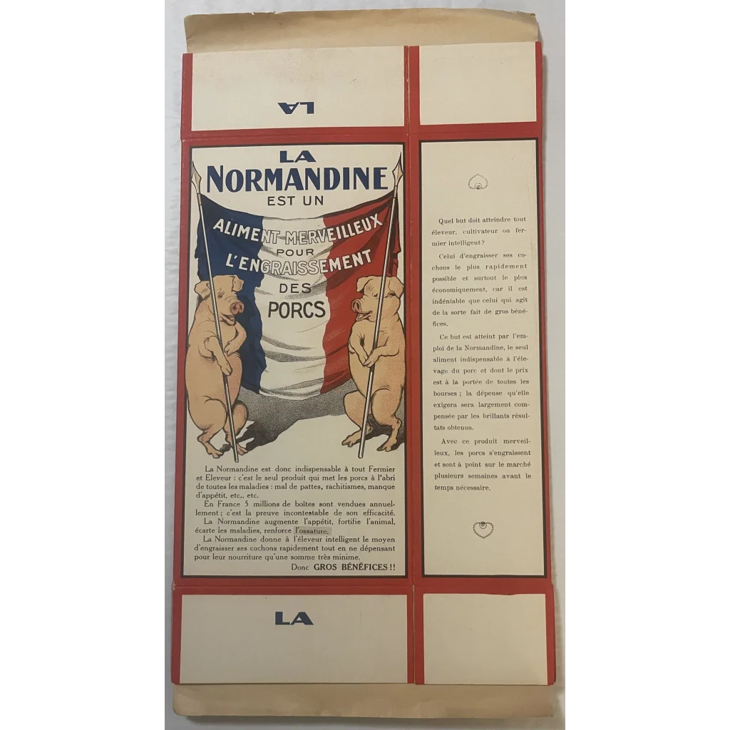 Rare Large Antique Vintage 🐖 1910s La Normandine Pig 💊 Medicine Box Farm Decor! Advertisements and Gifts Home page