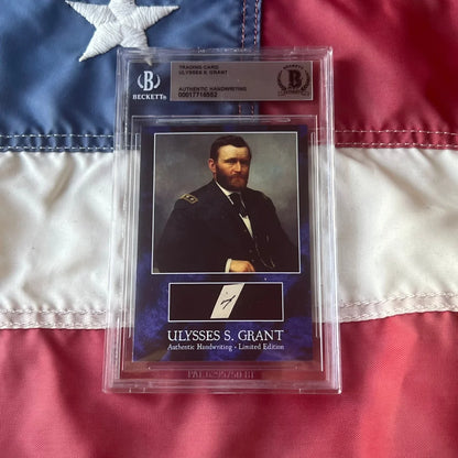 Graded Ulysses S Grant trading card with authentic handwriting from Chester Arthur era