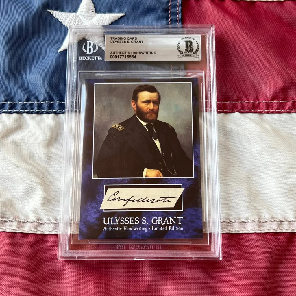 Graded trading card of Ulysses S. Grant from rare president Chester Arthur era collection
