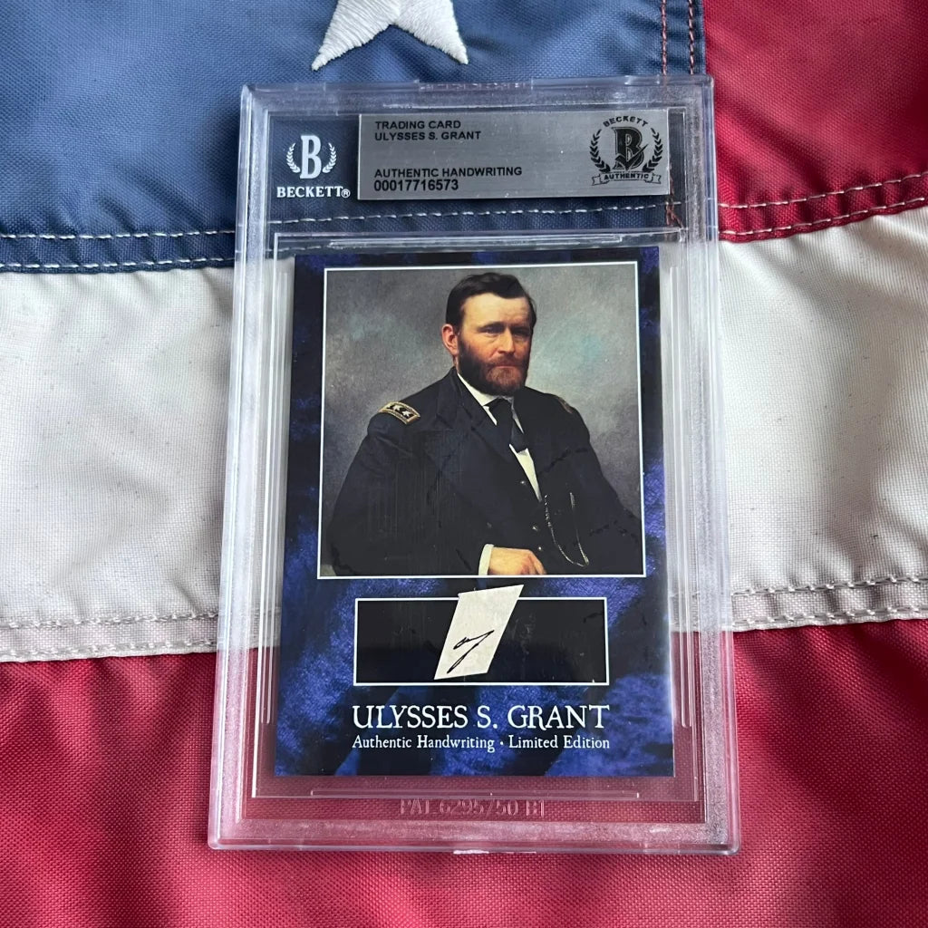 Beckett-authenticated Ulysses S. Grant autograph card from Chester Arthur era