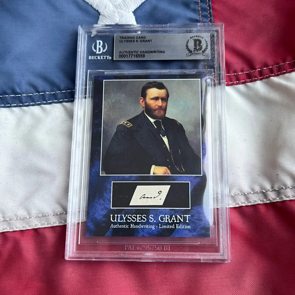Beckett-authenticated Ulysses S. Grant autograph card from Chester Arthur era