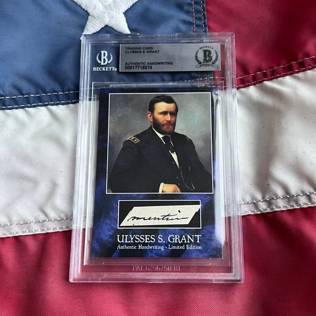 Beckett-graded Ulysses S. Grant autograph card from president Chester era
