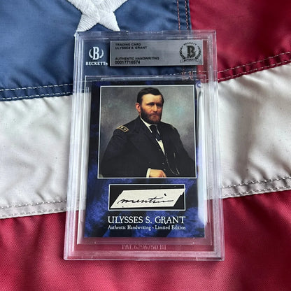Beckett-graded Ulysses S. Grant autograph card from president Chester era